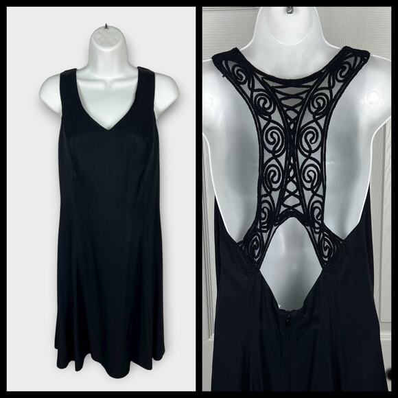 Vintage Rampage Fit & Flare Mini Dress Cutout 90s Y2K Formal Black Size 4 XS - Picture 1 of 7